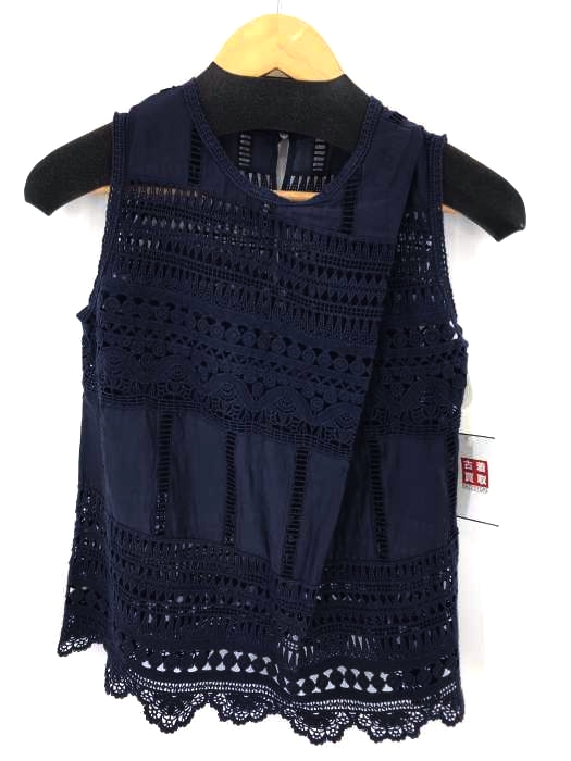 MACPHEE(マカフィー) レースカット ノースリーブ ブラウス レディース トップス
