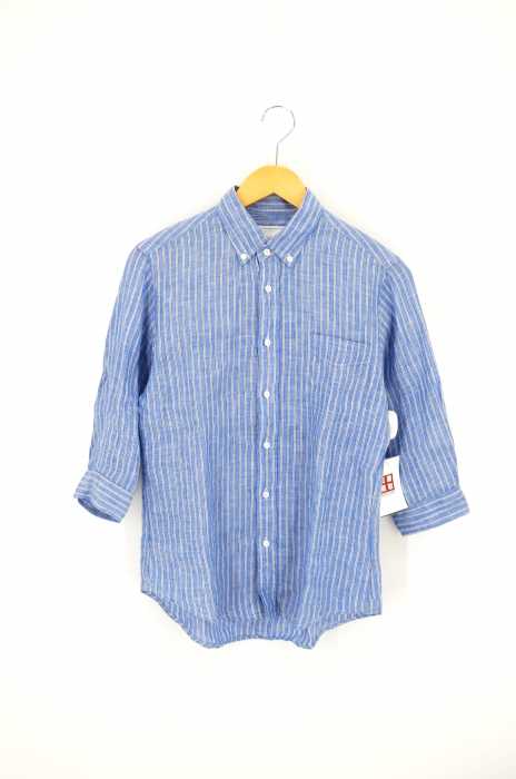 relume JOURNAL STANDARD （レリューム ジャーナルスタンダード） リネン7分袖ボタンダウンシャツ メンズ トップス
