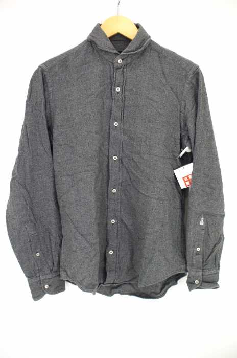 GUY ROVER (ギローバー) MADE IN ITALY フランネル ラウンドカラーシャツ メンズ トップス