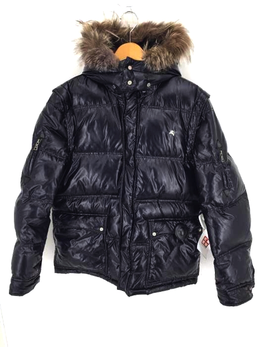 BURBERRY BLACK LABEL（バーバリーブラックレーベル） フォックスファー付き ダウンジャケット メンズ アウター