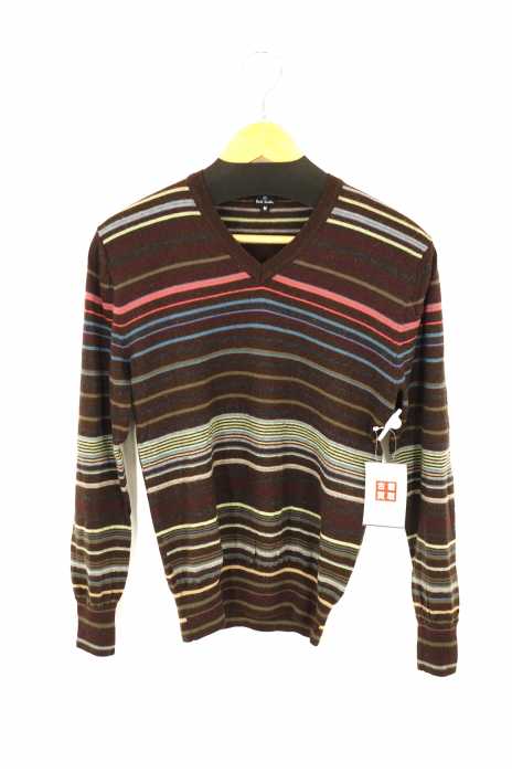 PS Paul Smith （ピーエスポールスミス） Vネック ボーダー柄 ニット メンズ トップス