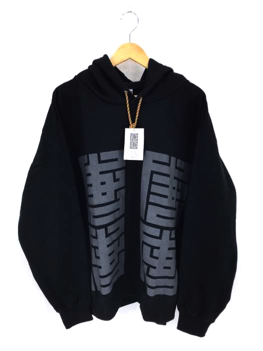 Gara（ガラ） 角文字 HOOD PARKA BLACK メンズ トップス