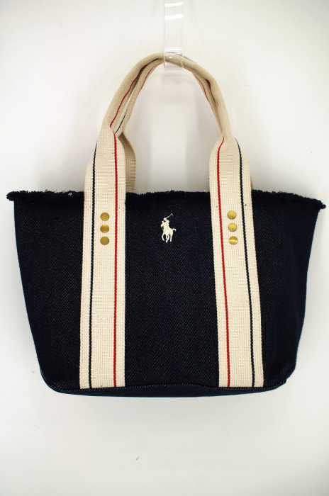 Polo by RALPH LAUREN （ポロバイラルフローレン） デニム フレイド キャンバス ミディアム トート レディース バッグ