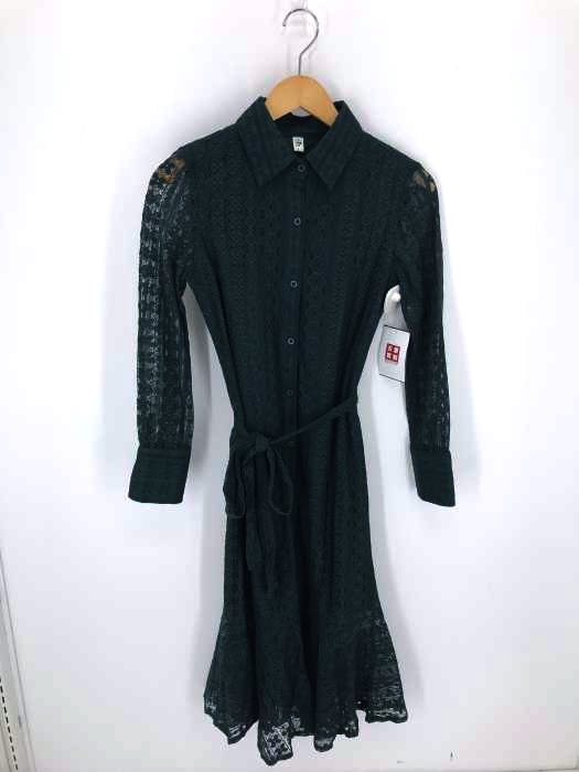 0107 ワンピース サイズ 〕 アセテートリネンタッサー ヘンリーネックワンピース