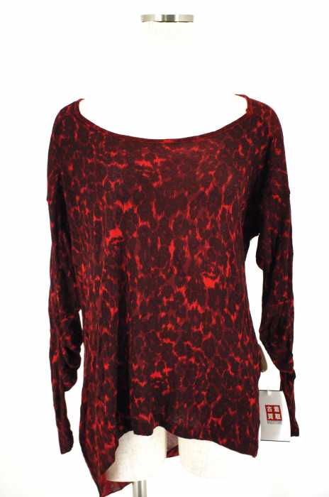 HYSTERIC GLAMOUR (ヒステリックグラマー) シルク混レオパード柄ルーズトップス レディース トップス