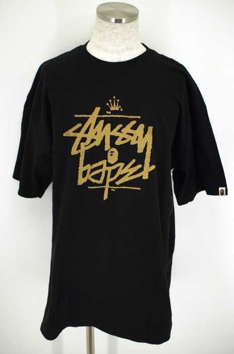 STUSSY×A BATHING APE (ステューシー×アベイジングエイプ) コラボロゴプリントTシャツ メンズ トップス