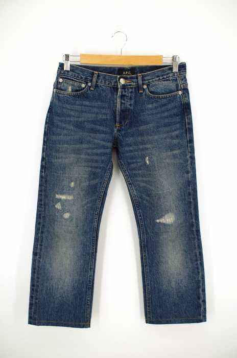 A.P.C. （アー・ペー・セー） HIPSTER ダメージ加工セルビッチデニムパンツ レディース パンツ