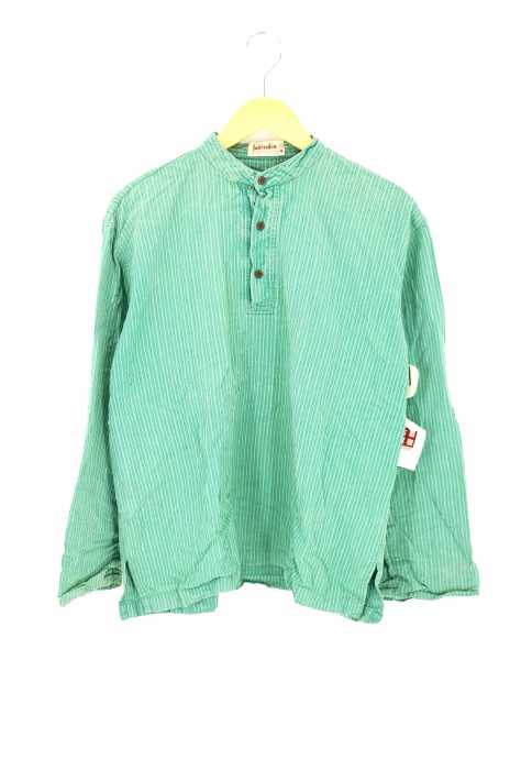 fabindia(ファブインディア) バンドカラー ストライプシャツ メンズ トップス