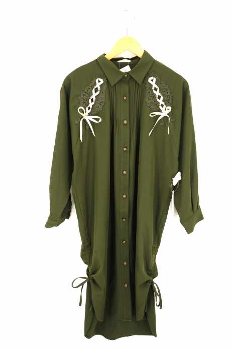 axes femme（アクシーズファム） 袖レースアップシャツOP レディース ワンピース