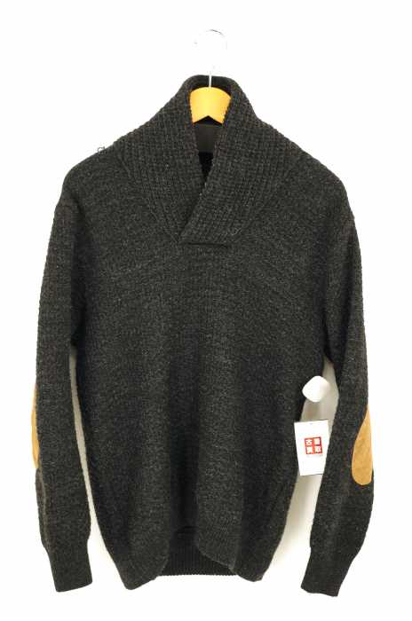 ZARA MAN (ザラマン) エルボーパッチ ショールカラー プルオーバーニット メンズ トップス