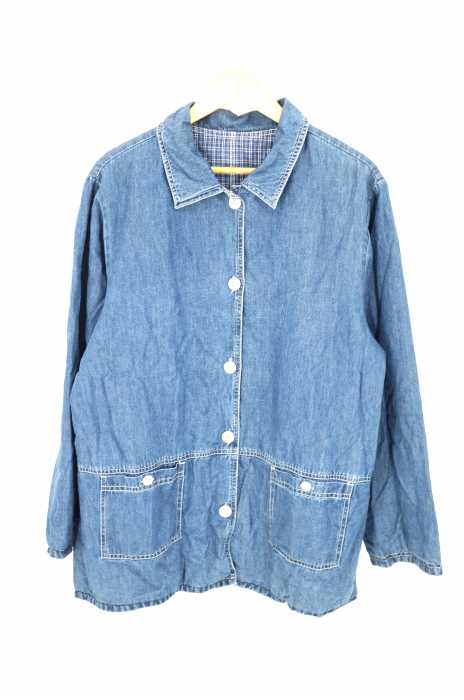 DENIM & Co.（デニムアンドコー） 裏地チェック デニムカバーオール メンズ アウター
