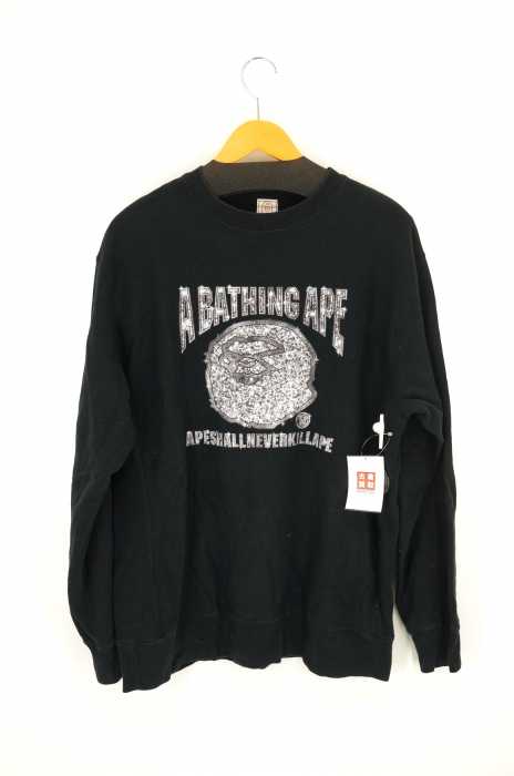 A BATHING APE （アベイシングエイプ） ロゴプリント プルオーバースウェット メンズ トップス