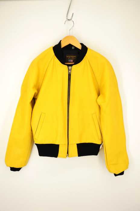 VANSON（バンソン） リブ切替カウレザースタジャン メンズ アウター