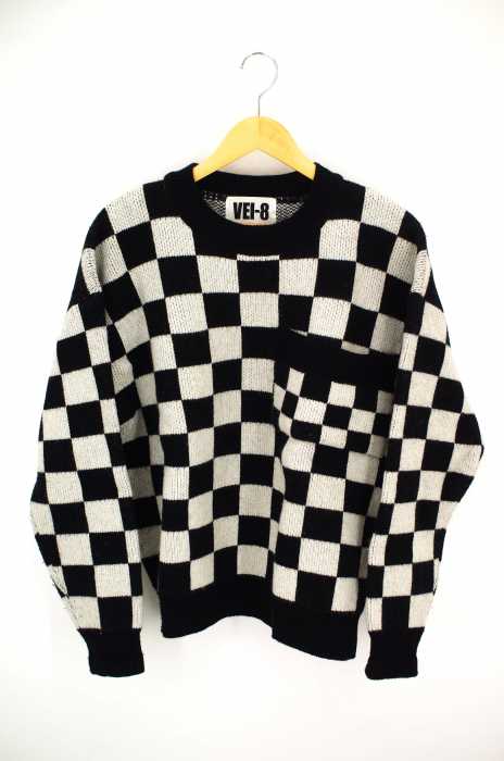 VEI-8（ベイエイト） CHECKERBOARD WOOL KNIT チェッカーボードウールニット メンズ トップス