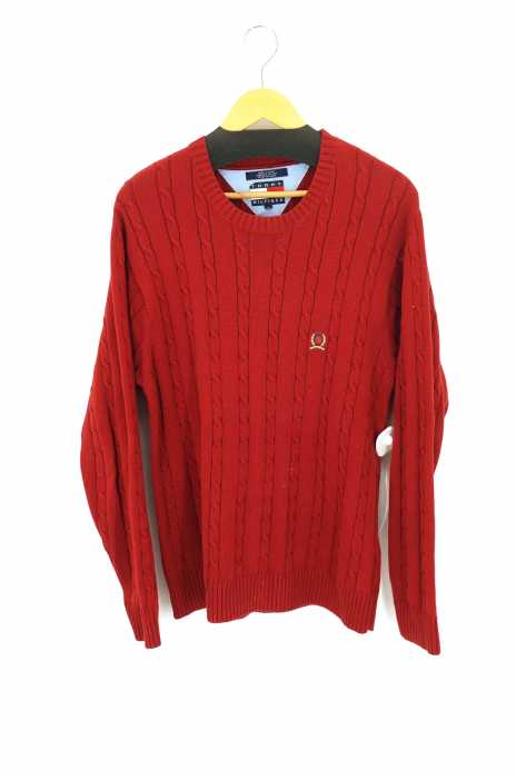 TOMMY HILFIGER （トミーヒルフィガー） 90S ロゴ刺繍入りケーブルニット メンズ トップス