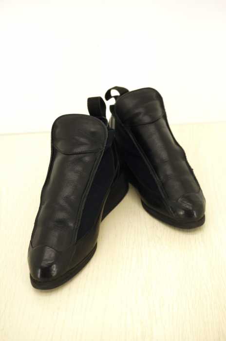 Yohji Yamamoto(ヨウジヤマモト) ポインテッドトゥ レザー切替 スリッポン レディース シューズ