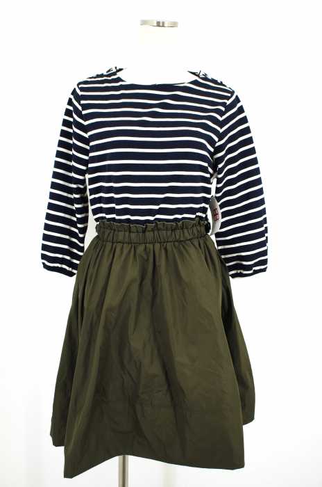 Flower　 （フラワー） 14AW ボーダー柄素材切替ワンピース レディース ワンピース