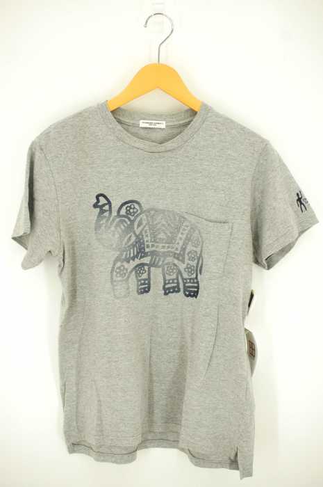 ENGINEERED GARMENTS NEW YORK（エンジニアド ガーメンツ） プリンテッドクロスクルーネックTシャツ エレファント メンズ トップス