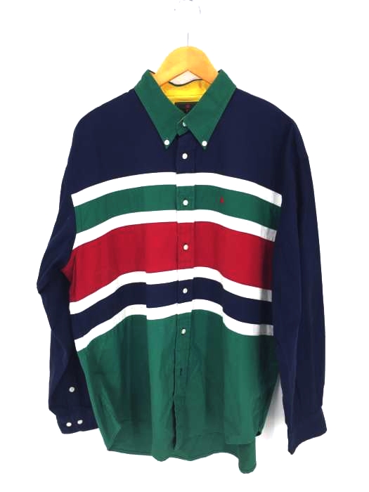 USED古着（ユーズドフルギ） P.E.I SPORTS by GREEN GABLES コットンマルチカラーシャツ メンズ トップス