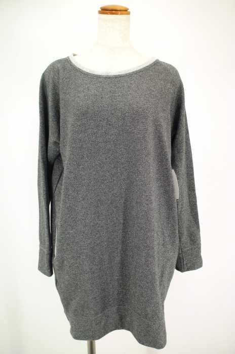 AZUL by moussy （アズールバイマウジー） ラメ裏毛リラックスR/N長袖ワンピース レディース ワンピース