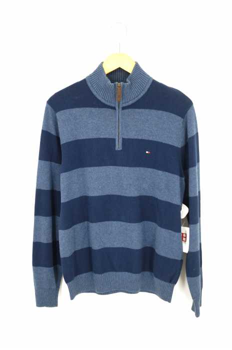 TOMMY HILFIGER （トミーヒルフィガー） ボーダー柄　ハーフジップニット メンズ トップス