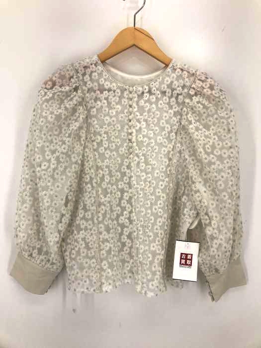 natural couture（ナチュラルクチュール） ボリューム袖 シースルー花柄ブラウス レディース トップス