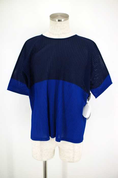 HOMME PLISSÉ ISSEY MIYAKE （オムプリッセ　イッセイミヤケ） バイカラープリーツトップス メンズ トップス
