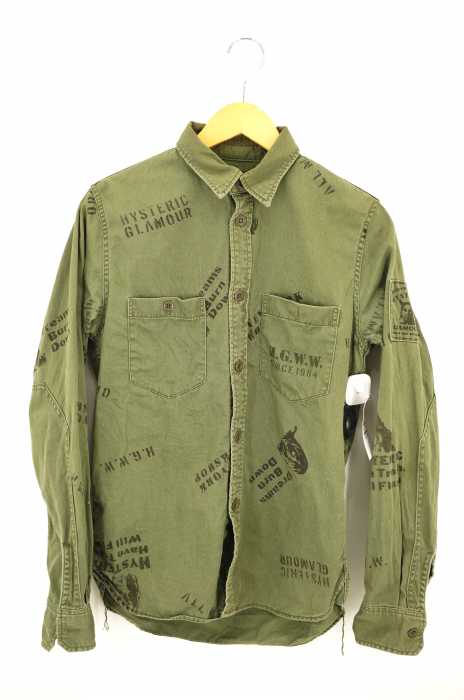 HYSTERIC GLAMOUR （ヒステリックグラマー） プリントミリタリーシャツ メンズ トップス