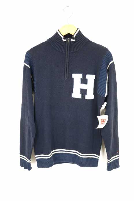 TOMMY HILFIGER （トミーヒルフィガー） ワッペンハーフジップニット メンズ トップス