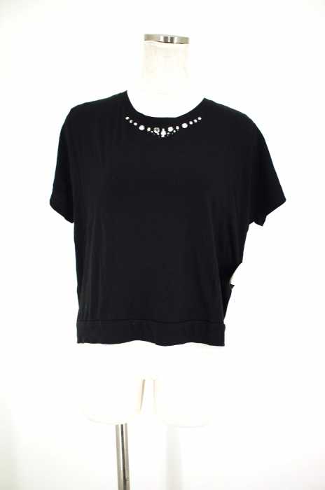 earth music&ecology （アースミュージックアンドエコロジー） ビジュー付き半袖Tシャツ レディース トップス