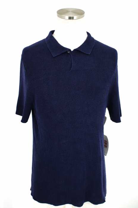 Polo by RALPH LAUREN （ポロバイラルフローレン） リネン100％ インディゴ ニットポロシャツ メンズ トップス