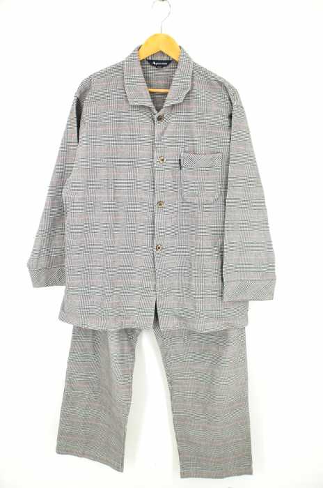 AQUASCUTUM （アクアスキュータム） パジャマ ボタンシャツ＆イージーパンツ メンズ セットアップ