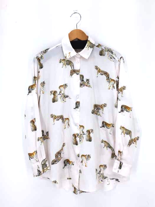 ZARA（ザラ） TIGER PRINTED SATIN BLOUSE レディース トップス