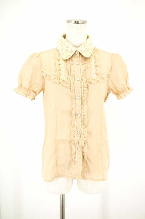 axes femme （アクシーズファム） レースフリル2WAYボタンシャツ レディース トップス