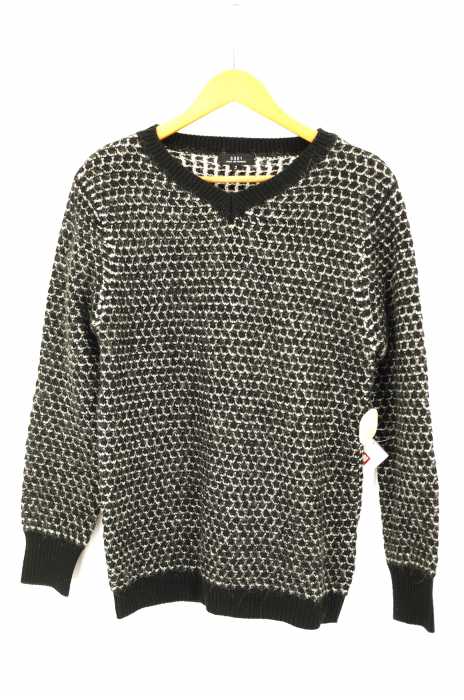 5351 POUR LES HOMMES(ゴーサンゴーイチプールオム) ポップコーンBIGワッフルVネックニット メンズ トップス