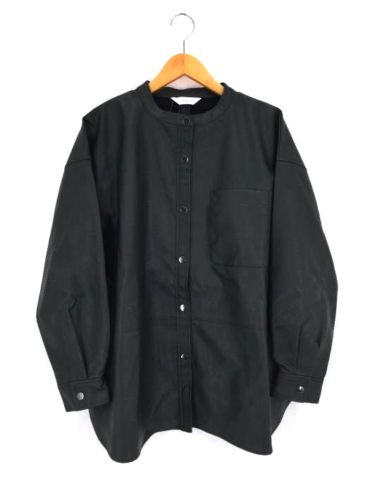 M nort（エムノート） フェイクレザー バンドカラーシャツジャケット レディース アウター