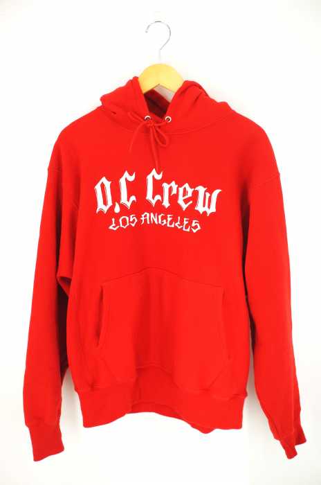 o.c crew × Champion (オーシークルー チャンピオン) ロゴプリントプルオーバーパーカー メンズ トップス