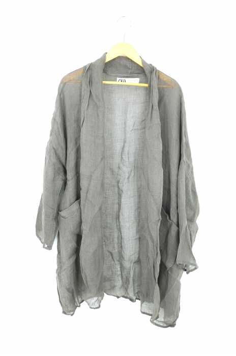 ZARA(ザラ) リネンショールカラーカーディガン レディース アウター