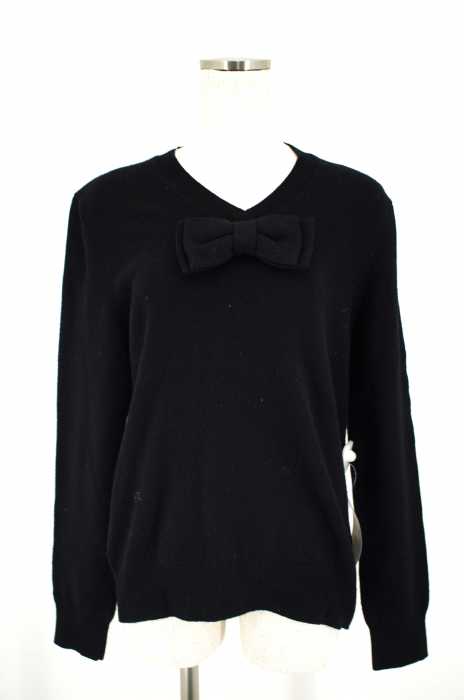 BLACK COMME des GARCONS （ブラックコムデギャルソン） AD2009　ウールリボンVネックニットセーター レディース トップス