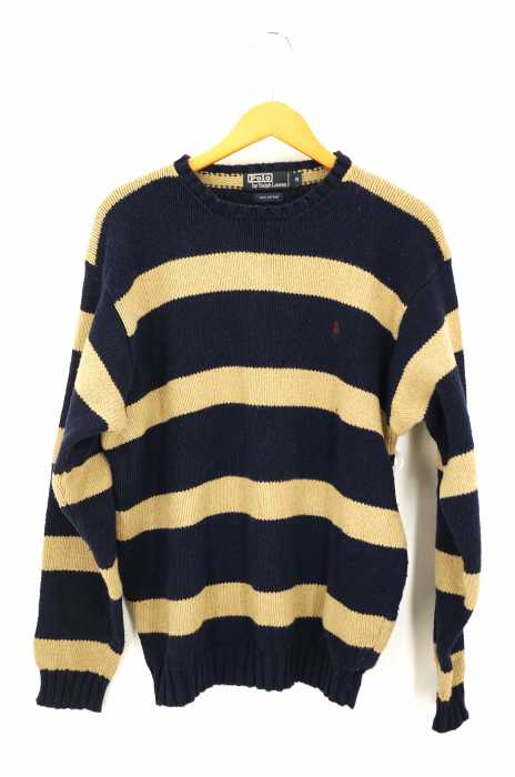 Polo by RALPH LAUREN （ポロバイラルフローレン） 刺繍入り ボーダー柄ニット メンズ トップス