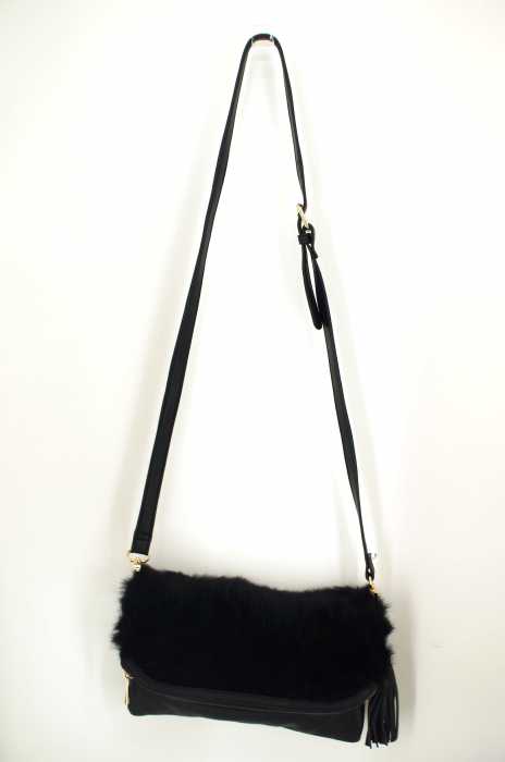 laymee （） ファー切替タッセル付きショルダーバッグ レディース バッグ