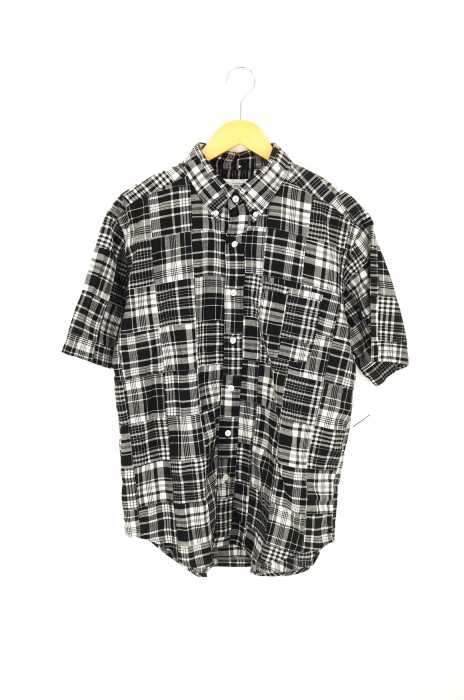 UNITED ARROWS green label relaxing （ユナイテッドアローズグリーンレーベルリラクシング） SC INDIA パッチワーク ボタンダウン 半袖 シャツ メンズ トップス