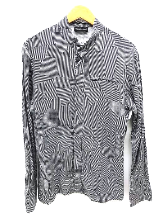 EMPORIO ARMANI（エンポリオアルマーニ） 総柄 バンドカラーシャツ メンズ トップス