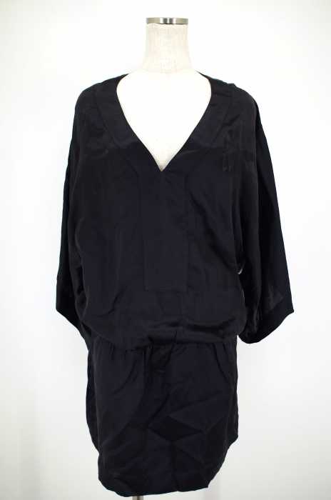 ZARA BASIC (ザラベーシック) シルク混Vネックチュニックワンピース レディース ワンピース