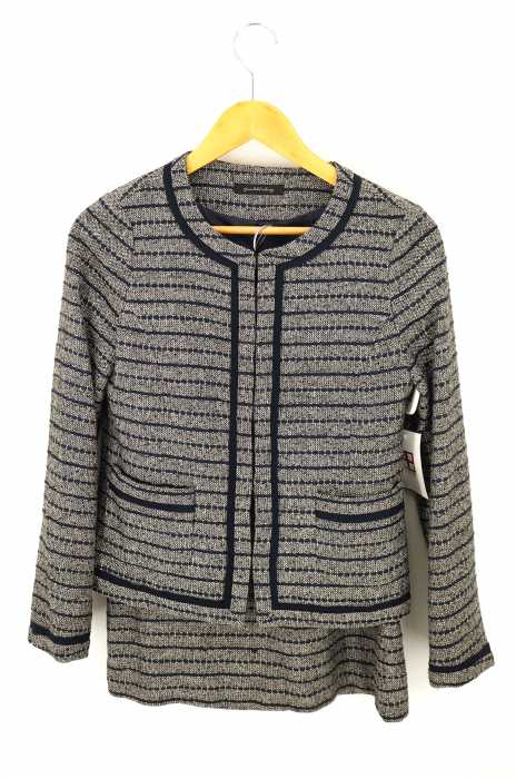 UNITED ARROWS green label relaxing （ユナイテッドアローズグリーンレーベルリラクシング） ラインツイードノーカラージャケット&スカート レディース セットアップ