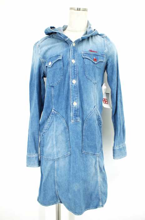 HYSTERIC GLAMOUR （ヒステリックグラマー） ウォッシュド加工フディーデニムワンピース レディース ワンピース