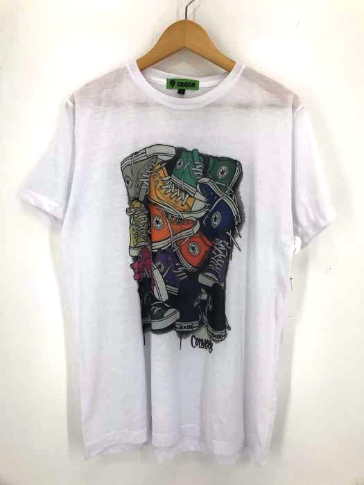 GibGae(フルギ) CONVERSEプリント半袖クルーネックTシャツ メンズ トップス