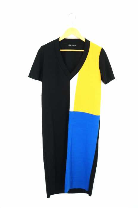 ZARA(ザラ) Vネック 色切替マキシワンピース レディース ワンピース