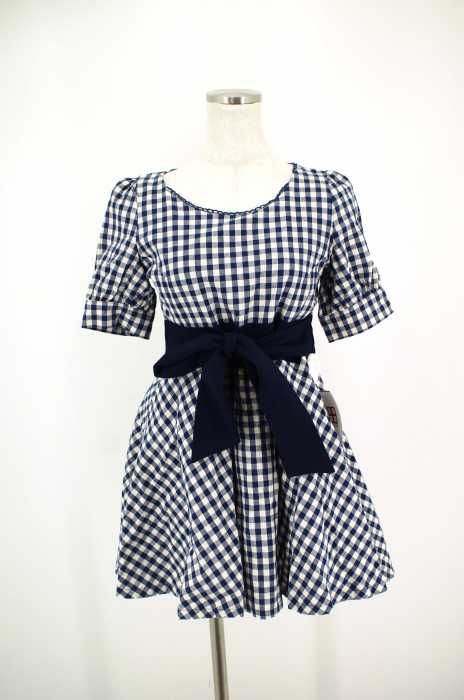 Evelyn エブリン チェック柄半袖ワンピース レディース ワンピース ブランド古着買取販売バズストア