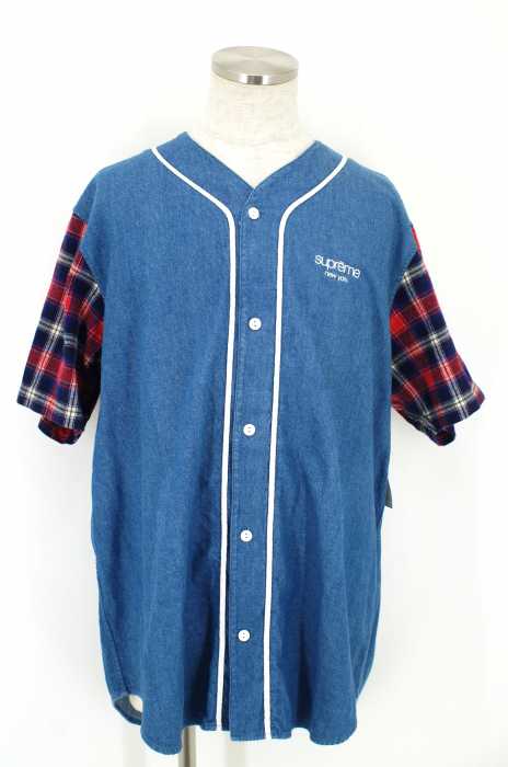 Supreme （シュプリーム） Denim Flannel Baseball Shirt メンズ トップス
